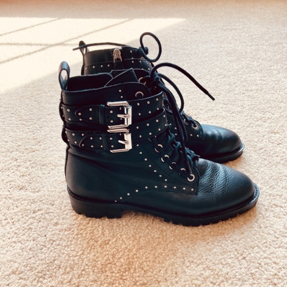 rebecca minkoff jaiden studded combat boots